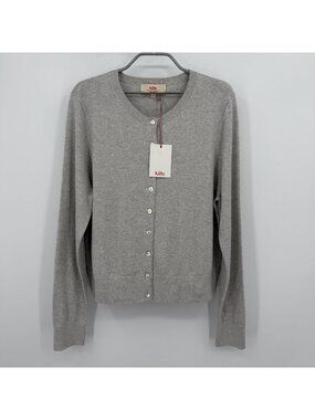 Kilte Collection Carrie Cardigan Sweater Heather Grey 3/L-XL Cotton-Cashmere